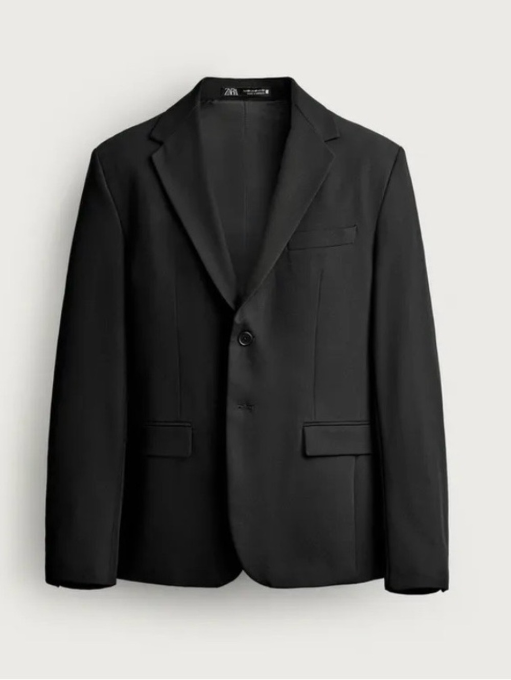 Zara Men’s Black Single-Breasted Notch Lapel Blazer 40R